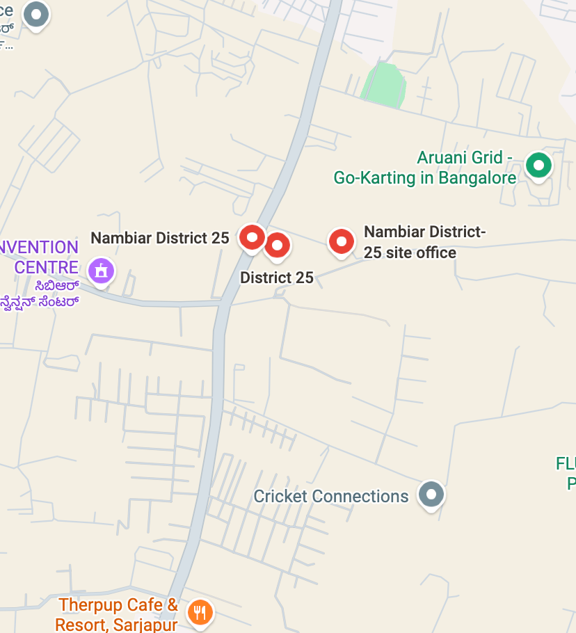 Nambiar District 25 Location Map Sarjapur Road